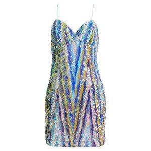 Eye-catching Endless Rose sequin dress! Iridescent & Size Large